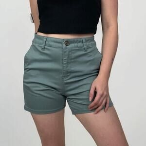 RSQ Sage Green High Rise Shorter Chino Shorts